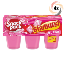 4x Packs Snack Pack Starburst All Pink Strawberry Juicy Gels  | 6 Each | 19.5oz - £28.26 GBP