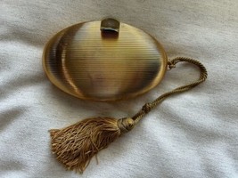 Vintage Delill Gold Clutch Evening Bag Purse Clamshell Tassel Made In Italy - $43.54