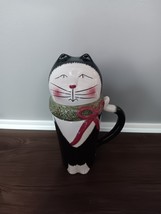 VTG ONEIDA CAT MUG BEVERAGE BUDDIES CHRISTMAS CAT MUG WITH LID - $127.16 MXN
