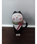 VTG ONEIDA CAT MUG BEVERAGE BUDDIES CHRISTMAS CAT MUG WITH LID - $127.46 MXN