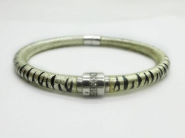 Designer SOHO Safari ZEBRA Sterling Silver Earth Mined Diamond Bangle Bracelet - £578.43 GBP