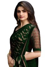 Women&#39;s Kanjivaram Silk Saree With Handloom Weaving Work With Blouse - £14.28 GBP