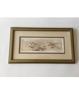 Low Tide Etching Framed Art by Beebe Hopper Sandpipers Beach Scene 36/19... - £199.83 GBP