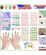5 Pack Kids Acrylic Nail Kit - Colorful Summer Glitter Nails for Young G... - $350.61 MXN