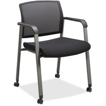 Lorell LLR30953 Mesh Back Guest Chairs with Casters, Black - £156.66 GBP