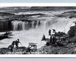 RPPC Native American Fishing Scene Celilo Falls Oregon OR UNP Postcard O4 - $17.03