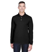 Men&#39;s 5.6 oz. Easy Blend™ Long-Sleeve Polo - BLACK - XS - $23.27+