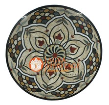 24&quot; Marble Kitchen Bedroom Center Table Top Handicraft Inlay Design Decor H5684 - £532.16 GBP