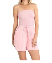 Zenana Smocked Shorts Romper Dusty Pink - $34.00