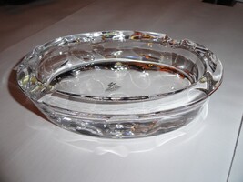 Mario Cioni Crystal  Ashtray Signed 7.5" L x 4.5" W x 1.75" H  Made in Italy image 4