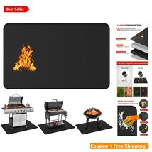 High-Temp Resistant 60x40 Inch Grill Mat - Easy Clean BBQ Floor Protector - $64.30