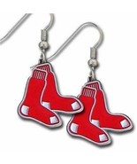 Boston Red Sox Dangle Drop Earrings Licensed MLB Baseball Sock Jewelry - £5.64 GBP