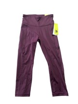 All in Motion Women&#39;s Purple Contour Curvy High Rise Capri Leggings Size XS - £11.73 GBP