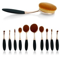 Colors: BLACK - ROSE GOLD - Beauty Experts Set of 10 Oval Beauty Brushes - $41.73