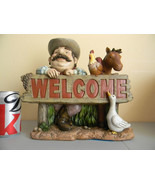 Welcome Sign Jolly Cowboy/Farmer/Rancher w/Animal Friends bar sign mancave colle - £7.74 GBP