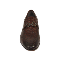 Men's GENIO Genuine Ostrich Embossed Leather Shoes Turkey 120332831 Cognac image 2