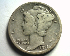 1921-D Mercury Dime Very Good+ Vg+ Nice Original Coin Bobs Coins Fast Shipment - £122.08 GBP