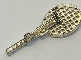 Vintage Tennis Racket Pearl Brooch Pin Gold Tone Gerry&#39;s Brand - £9.53 GBP