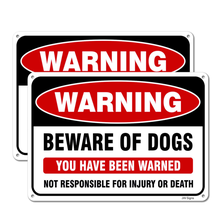JW Signs Beware of Dog Sign (2 Pack) 10”X7” Reflective Metal Signs 0.40 Aluminum - £10.68 GBP
