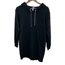 &amp; And Other Stories Dress XS Black Sweatshirt Rhinestone Drawstring Hoodie Mini - £32.15 GBP