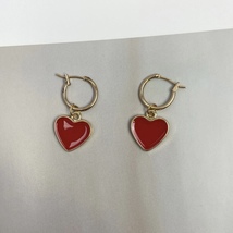 Red Heart Dangle Drop Earrings for Women - £8.75 GBP