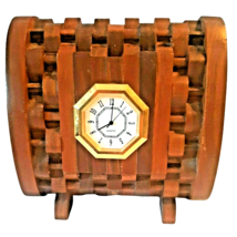 Wooden Clock Unique Possibly Handmade Needs Battery Brown OOAK - £30.03 GBP