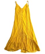 Lulus XS Yellow Lace Midi Dress Boho Button Front Strappy Summer Sundress - €21,33 EUR