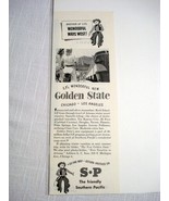 1950 Ad Southern Pacific Railroad S.P.&#39;s Golden State Chicago to Los Ang... - $7.99