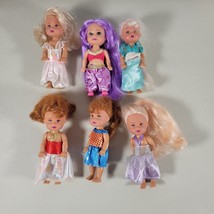 Kelly Doll Lot of 6 Vintage Dolls 4.5 in Tall Various Hair and Dresses - £21.68 GBP
