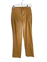 Rachel Zoe Womens Faux Leather Pants Size 4 Light Brown Vegan - £14.17 GBP