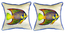 Pair of Betsy Drake Queen Angelfish Small Pillows 12 Inch X 12 Inch - £54.80 GBP