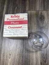 Vintage 1976 Anomatic Kristy Personalized Photo Christmas Ornament 4&quot; Clear - £7.81 GBP