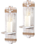 Disdressed Starfish Wall Candle Sconces (Set of 2) - Beach Decor, Ocean ... - £29.79 GBP