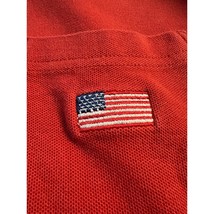 Orvis Men Rugby Polo Shirt American Flag Red Short Sleeve USA Thick Cott... - £15.56 GBP