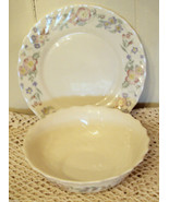 Champetre Arcopal Cereal Bowl &amp; Salad Plate France Floral Swirl Scallope... - £15.77 GBP