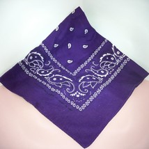 Vintage COLORFAST All Cotton Bandana Dark Purple 21x22&quot; Biker Cowboy - £9.33 GBP