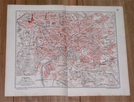 1905 Rare Antique Russian Map Of Rome Italy With Places Streets Index - £21.98 GBP