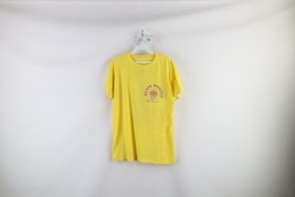 Vtg 80s Mens Small Thin Spell Out Beach Monster Myrtle Beach T-Shirt Yellow USA - £47.44 GBP
