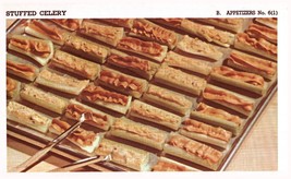 Vintage 1950 Stuffed Celery Print Cover 5x8 Crafts Food Decor - $19.99