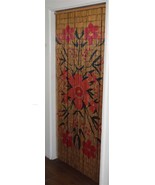 Black and Red Flowers Natural Bamboo Beaded Curtain Beads Window Doors D... - $71.16