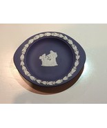 Pointed Oval Royal Blue Jasperware Plate - Wedgwood - £54.91 GBP