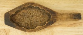 Asian Kitchen Tool Primitive Wood Flower Carved Butter Rice Cake Fish Mold - £27.23 GBP