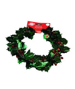 Christmas House 25 Ft /7.6 Mt Winter Seasonal Holly Berry Tinsel Green G... - $258.46 MXN