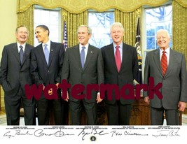 George Hw &amp; W Bush Barack Obama Bill Clinton Jimmy Carter Signed Publicity Photo - £7.03 GBP