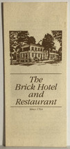 Vintage Brick Hotel &amp; Restaurant Brochure Newtown Pennsylvania BR13 - $12.86