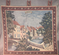 Brugge Belgium European Woven Tapestry Wall Hanging 18 X 18” Rare - £36.83 GBP