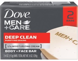 Dove Men+Care Body &amp; Face Bar, Deep Clean 4.25 oz Bars, 2 ea (2 Pack) - £15.97 GBP