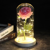 LED Enchanted Galaxy Rose 24K Gold Flower With Fairy String Lights Pink - £22.38 GBP