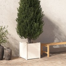 Garden Planter White 19.7&quot;x19.7&quot;x19.7&quot; Solid Wood Pine - $127.04