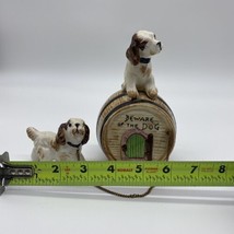 VINTAGE 1950s CERAMIC DOG ON BARREL BANK Complete With Plug JAPAN Rare W... - £11.82 GBP